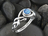 Walker Metalsmiths March birthstone Celtic ring