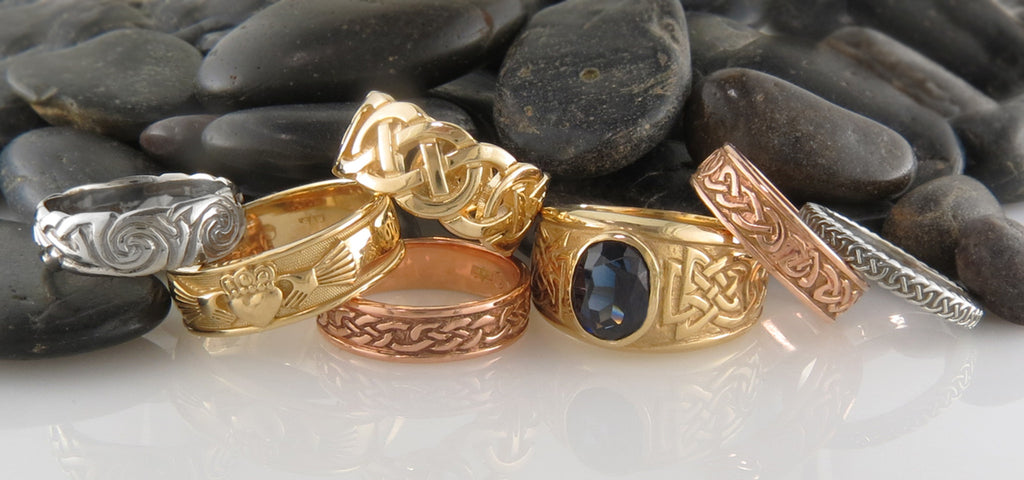 Celtic Rings in sterling silver and gold