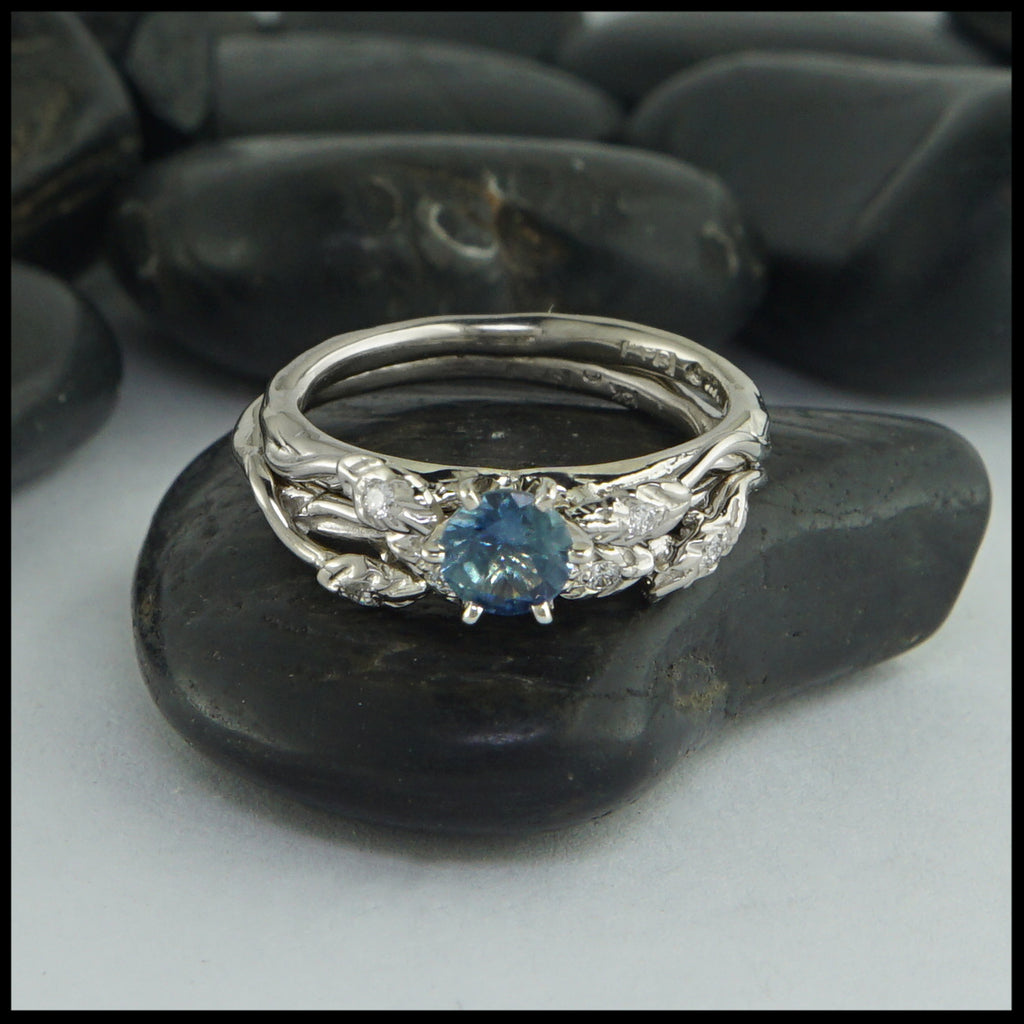 montana sapphire wedding set