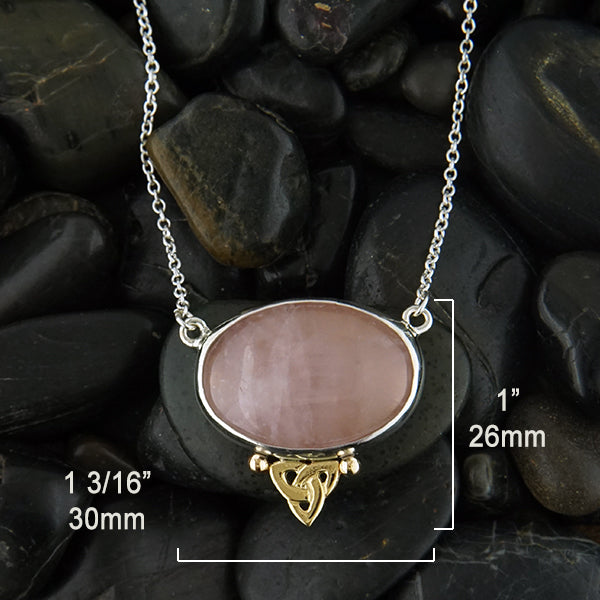 Celtic Trinity Knot Rose Quartz Pendant