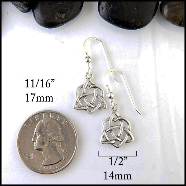 Celtic Trinity Heart Earrings by Walker Metalsmiths