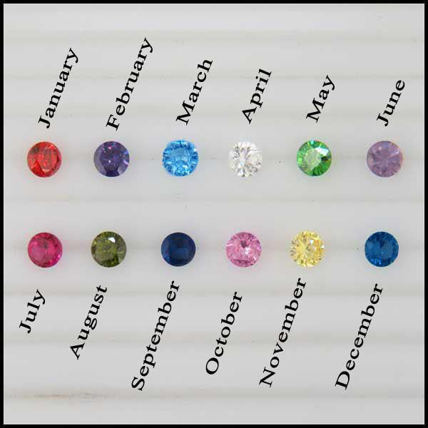 Simulated birthstones for necklace