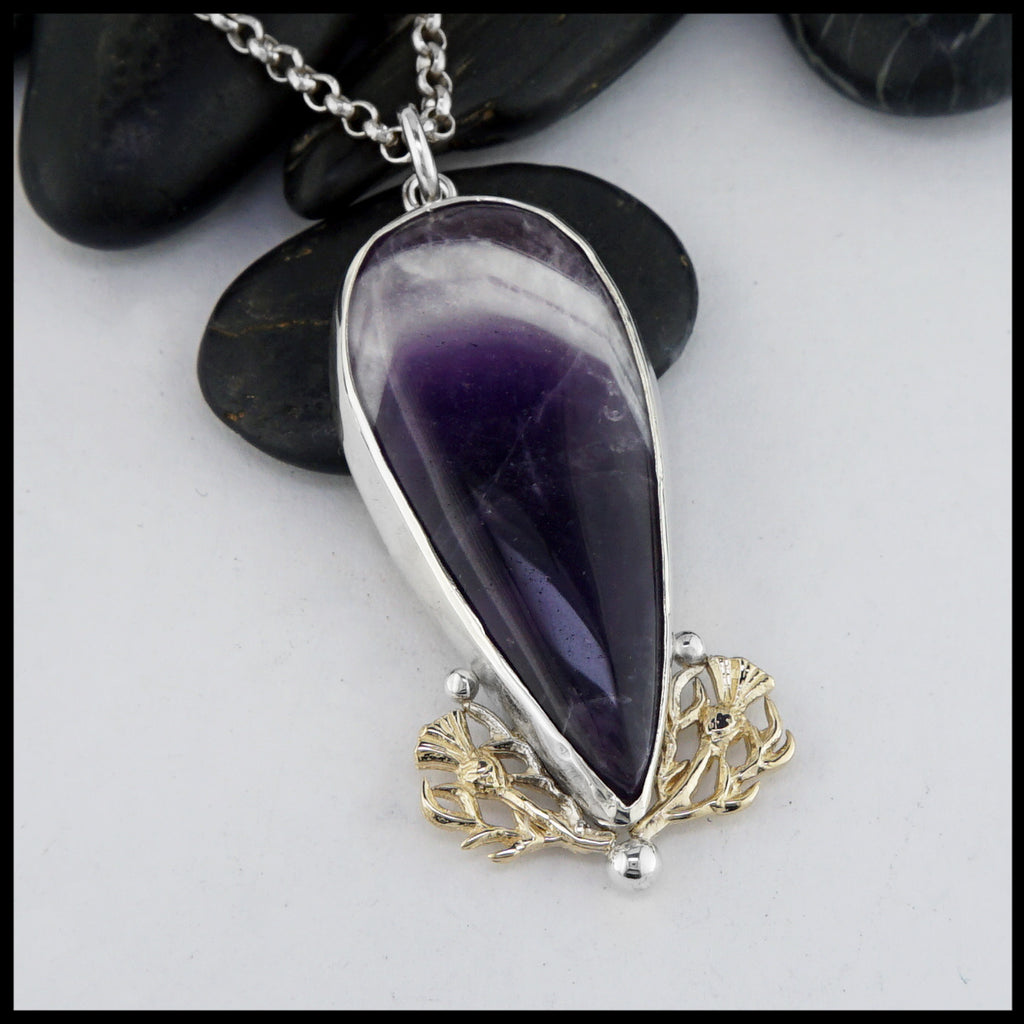 chevron amethyst pendant