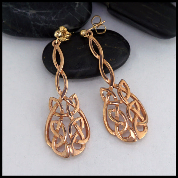 rose gold drop earrings