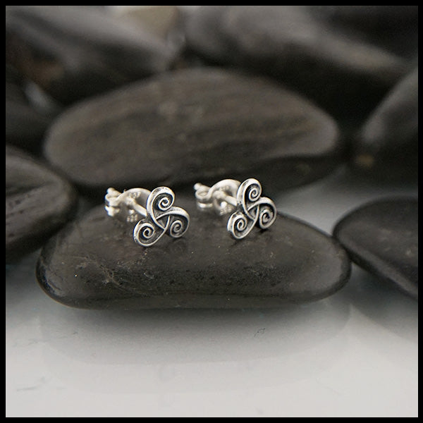 Celtic Spiral Post Earrings in Sterling Silver