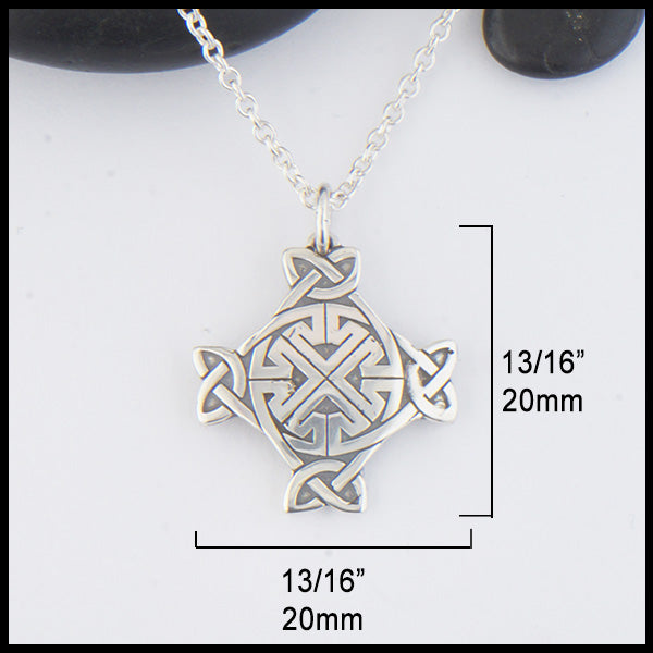 McDurnan Cross Pendant dimension 20mm long by 20mm wide