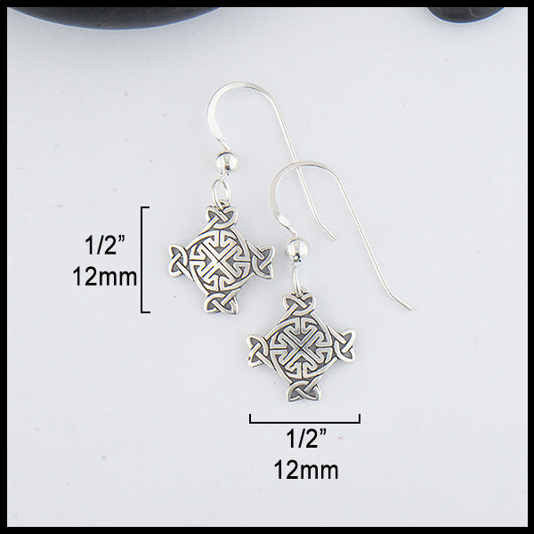 McDurnan Cross Earrings dimensions 1/2 inch wide by 1/2 inch long