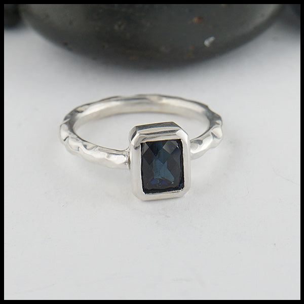 Blue Tourmaline Ring in Sterling Silver