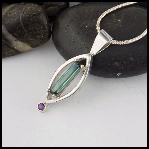 tourmaline and amethyst pendant 