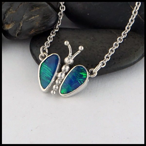 Butterfly Opal Pendant in sterling silver. 