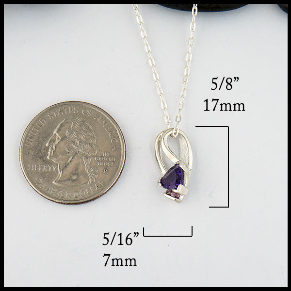 pendant dimensions 17mm long by 7mm wide