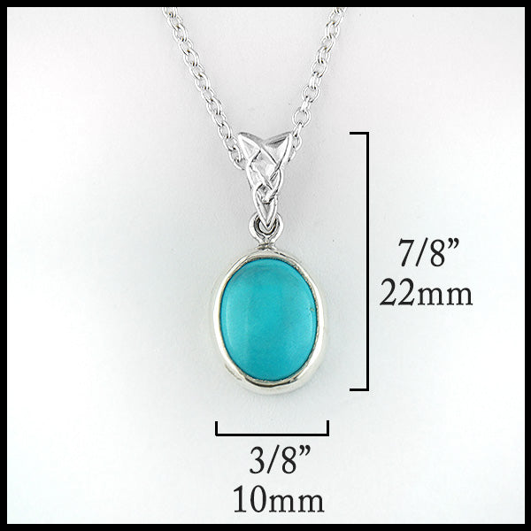 Pendant measures 7/8" by 3/8"