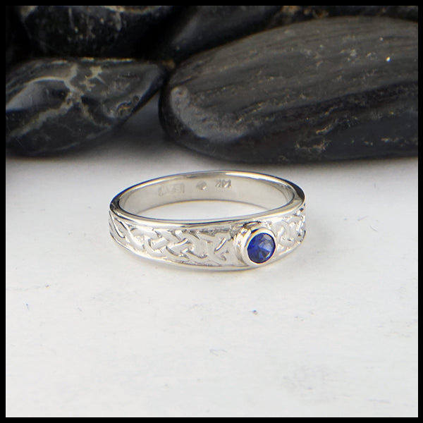 white gold and sapphire ring