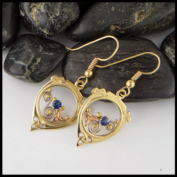 Custom Sapphire Earrings in gold