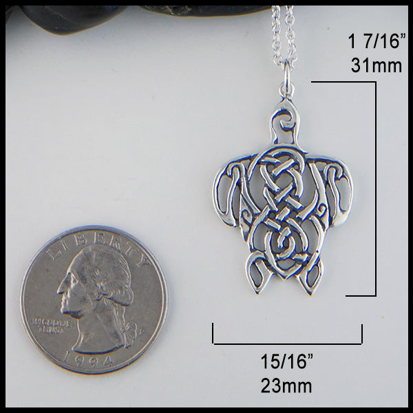 Celtic Turtle measurements: 31mm long by 23mm wide