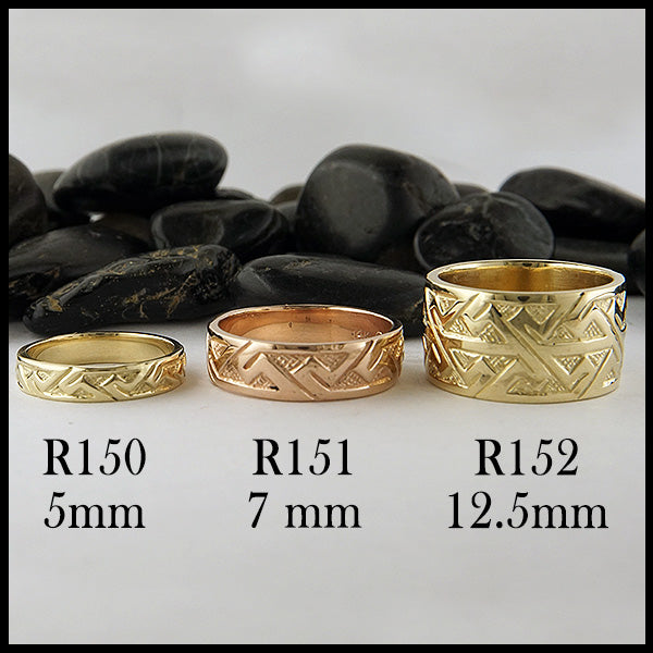 R150, R151, R152 Pictish Key Pattern Rings