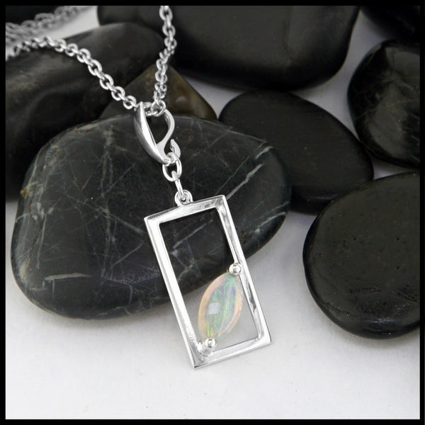 frame opal pendant 