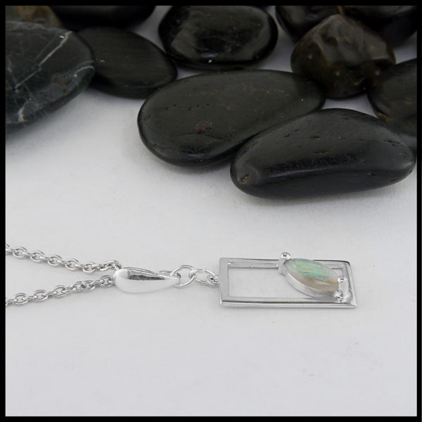 frame opal pendant 