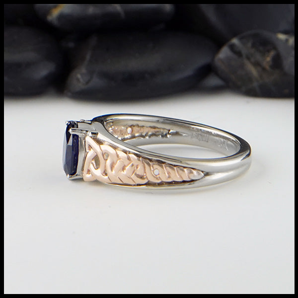 two tone sapphire ring