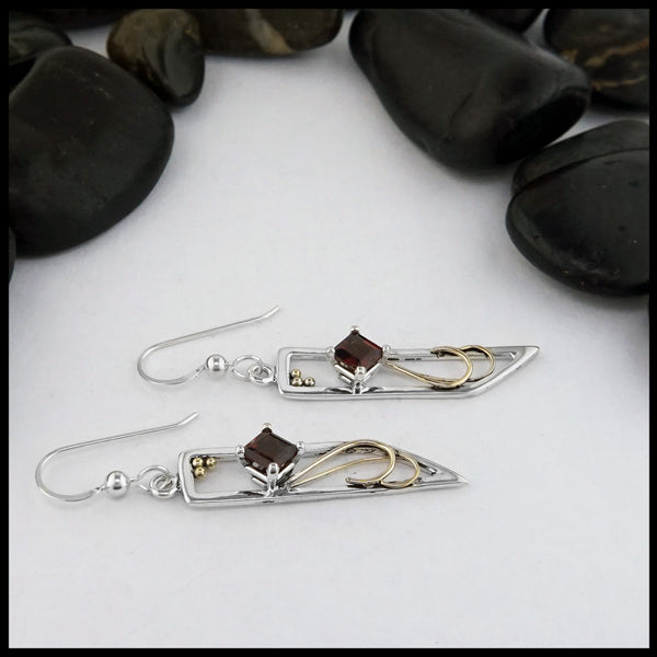 drop earrings with garnet 