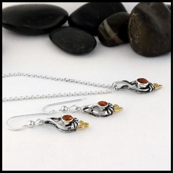 trinity knot citrine set 