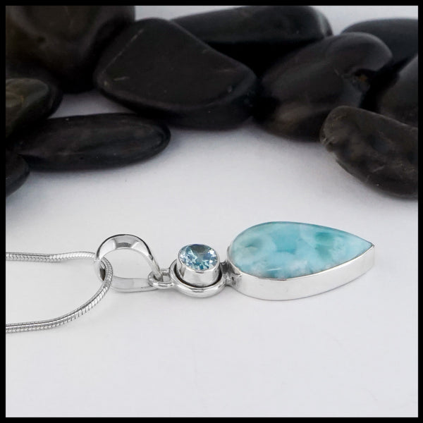 larimar and blue topaz pendant