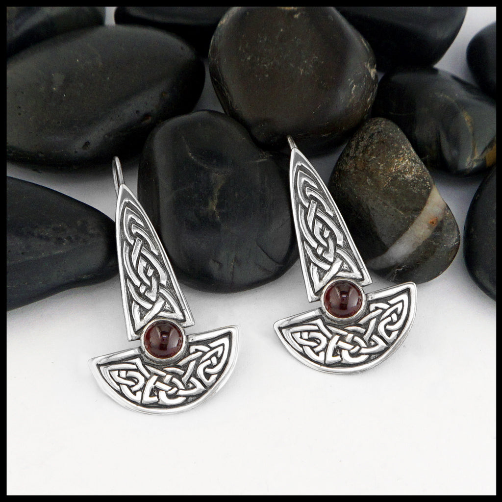 garnet drop earrings