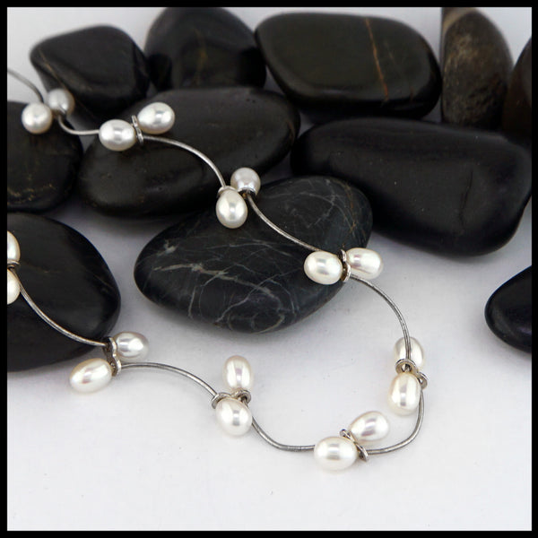 silver pearl necklace 