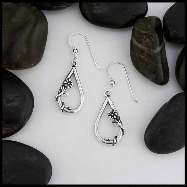 flower teardrop earrings