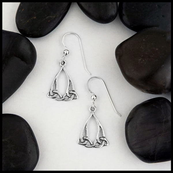 trinity knot drop earrings 