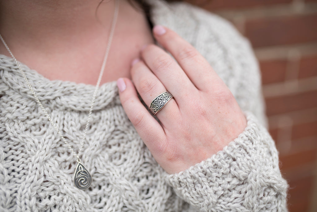 Celtic Heart Knot Ring in Sterling Silver custom designed by Walker Metalsmiths 