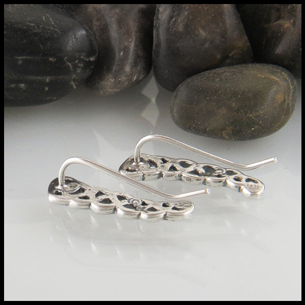 silver heart ear climber