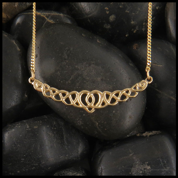 Celtic heart bar pendant