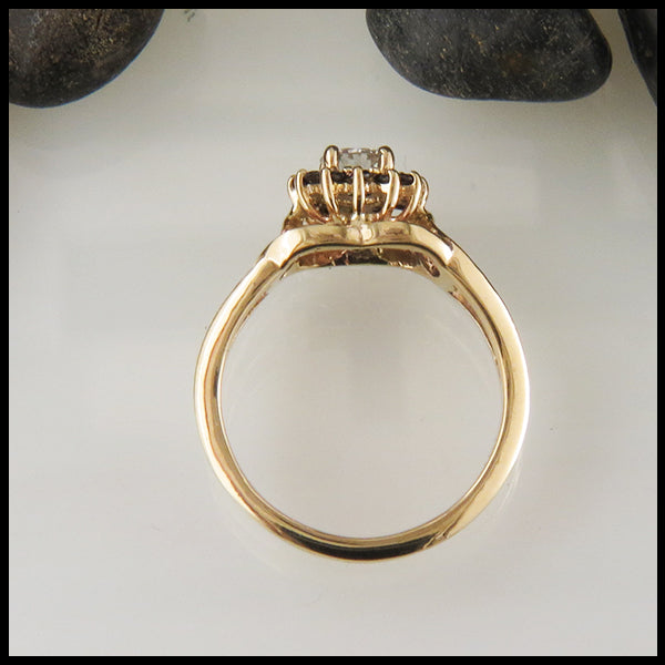 Yellow Gold and Black Diamond Ring