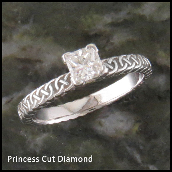 Josephine's Knot, Lover's Knot Celtic Engagement Ring with Diamond