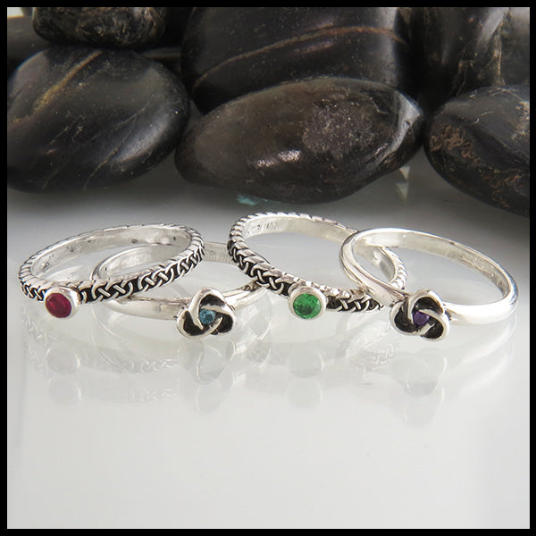 birthstone stacking ring