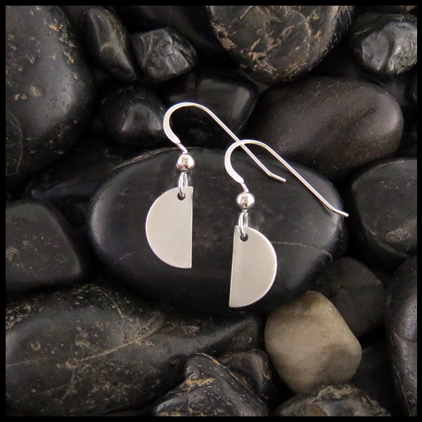 dainty silver half moon earrings