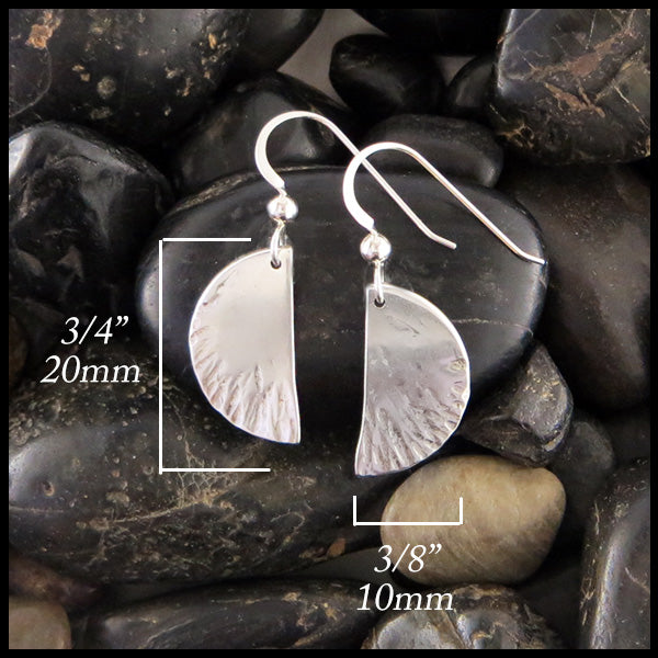 Hammered Half-Moon Silver Earrings