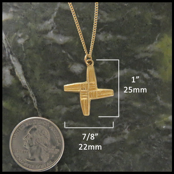 Unique St. Brigid Celtic Cross in 14K Gold