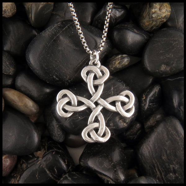 Equal Arm celtic cross necklace in sterling silver