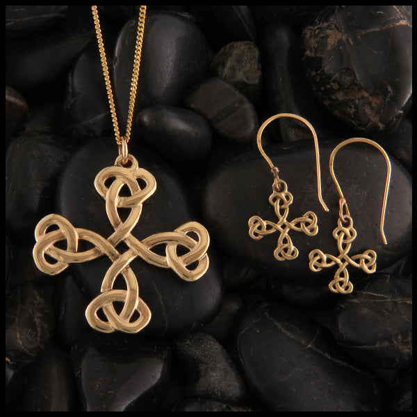 Celtic Cross pendant and earring set