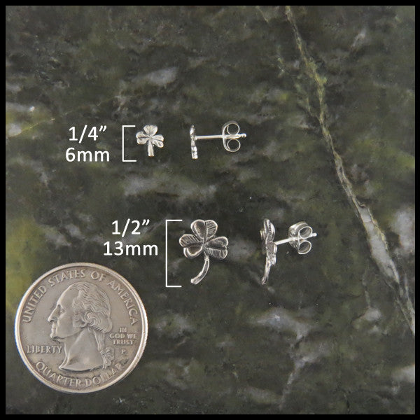 Shamrock post earrings in sterling silver