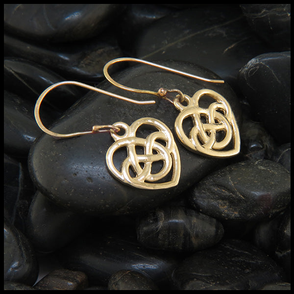 Yellow Gold Heart Earrings