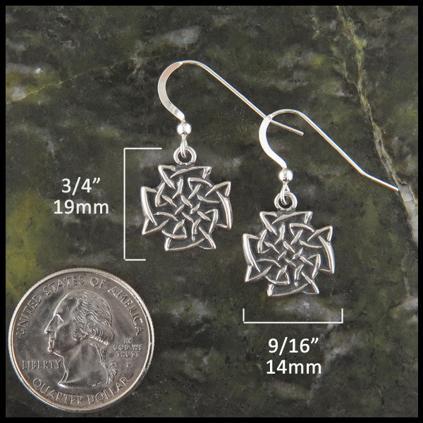 Large drop earrings in Sterling Silver