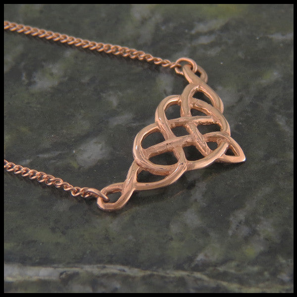 Celtic Heart knot pendant in 14K Rose