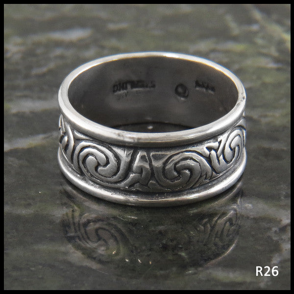 Spiral Knot Celtic Ring Band in Sterling Silver