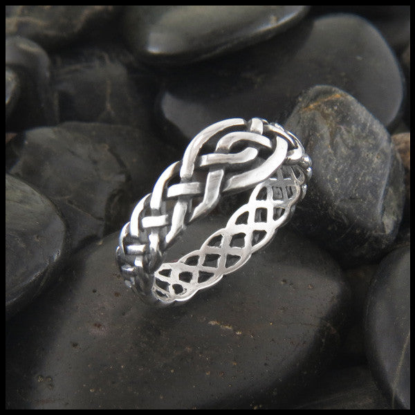 Open Celtic Knot Ring Band in Sterling Silver