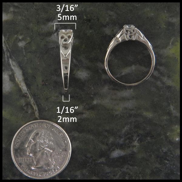 Cathedral Triquetra Diamond Celtic Knot Wedding Set