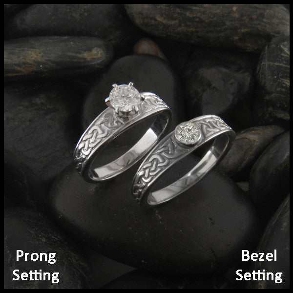 Tapered Celtic Knot Diamond Engagement Ring