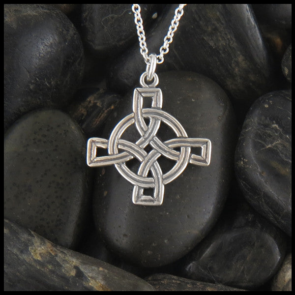 Small Unique Celtic Cross in Sterling Silver